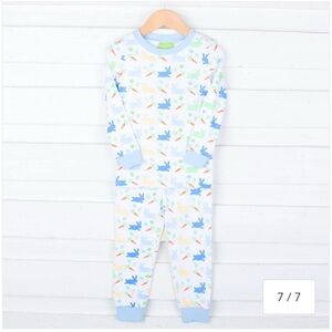 Classic Whimsy Blue Bunny Wonderland Pajamas - Like new 12mo